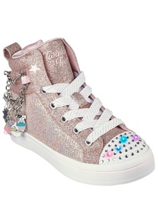 Skechers Little Girls Twinkle Toes - Twi-Lites 2.0 - Twinkle Charms Light-Up High-Top Casual Sneakers From Finish Line - Rose Gold