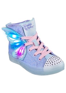 Skechers Little Girls Twinkle Toes - Twi-Lites 2.0 Light-Up Twinkle Wishes High Top Casual Sneakers From Finish Line - Light Blue, Multi