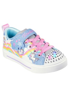 Skechers Little Girls Twinkle Toes - Twinkle Sparks - Unicorn Adjustable Strap Light-Up Casual Sneakers from Finish Line - Blue, Multi