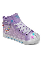 Skechers Little Girls Twinkle Toes: Twinkle Sparks - Charm Bestie High Top Light-Up Casual Sneakers from Finish Line - Lavender