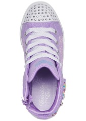 Skechers Little Girls Twinkle Toes: Twinkle Sparks - Charm Bestie High Top Light-Up Casual Sneakers from Finish Line - Lavender