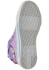 Skechers Little Girls Twinkle Toes: Twinkle Sparks - Charm Bestie High Top Light-Up Casual Sneakers from Finish Line - Lavender