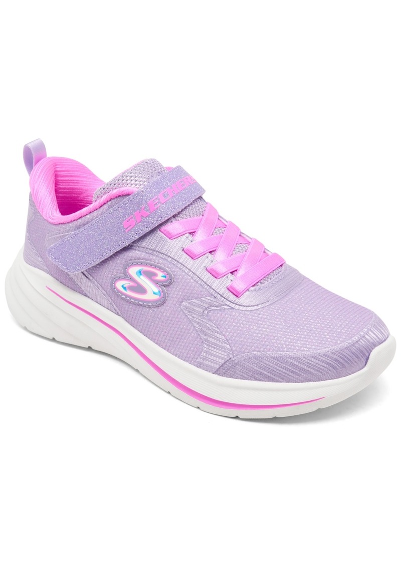 Skechers Little Girls Wave 92 Fastening Strap Casual Sneakers from Finish Line - Lavender