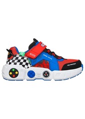 Skechers Little Kids Game Kicks- Gametronics Adjustable Strap Casual Sneakers from Finish Line - Blue, Multi