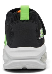 Skechers Little Kids' S Lights: Prismatron Light-Up Fastening Strap Casual Sneakers from Finish Line - Lime/Black