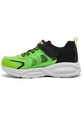 Skechers Little Kids' S Lights: Prismatron Light-Up Fastening Strap Casual Sneakers from Finish Line - Lime/Black