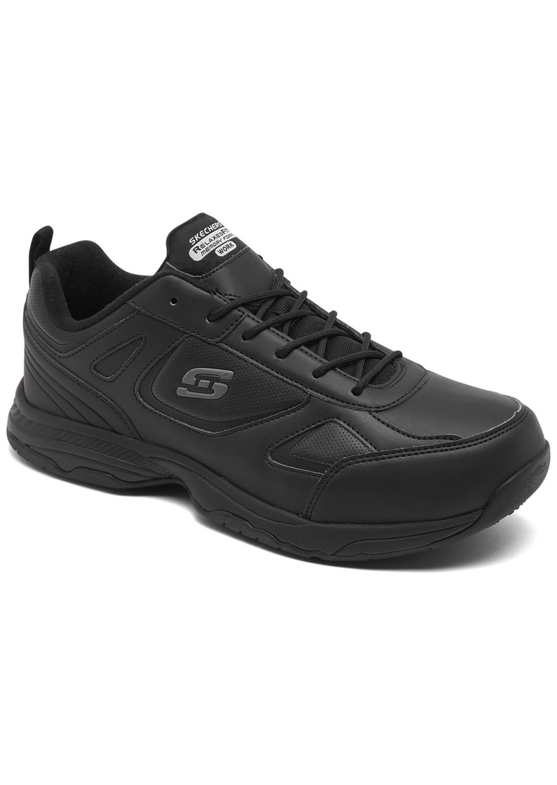 Skechers Men's Work Relaxed Fit Dighton Slip-Resistant Wide Width Casual Work Sneakers from Finish Line - BLACK