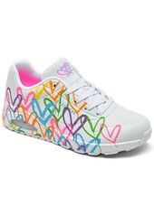 Skechers Street Women's Uno - Highlight Love Casual Sneakers from Finish Line - White/multi