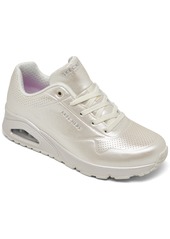 Skechers Street Women's Uno - Pearl Princess Casual Sneakers from Finish Line - White Pearlized/White Pea