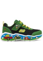 Skechers Toddler Boys John Deere: Play Scene - Barn-Squad Buddies Fastening Strap Casual Sneakers from Finish Line - Green/Black