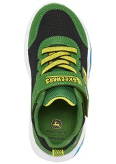 Skechers Toddler Boys John Deere: Play Scene - Barn-Squad Buddies Fastening Strap Casual Sneakers from Finish Line - Green/Black