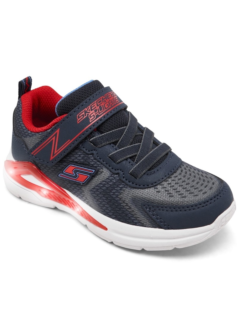 Skechers Toddler Boys S-Lights: Tri-Namics Light-Up Stay-Put Closure Casual Sneakers from Finish Line - Navy/Red