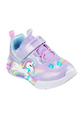 Skechers Toddler Girls S-Lights: Unicorn Chaser Light-Up Fastening Strap Casual Sneakers from Finish Line - Lavender