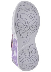 Skechers Toddler Girls Slip-Ins- Infinite Heart Lights Light-Up Casual Sneakers from Finish Line - Silver, Multi