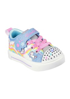 Skechers Toddler Girls Twinkle Toes - Twinkle Sparks - Unicorn Adjustable Strap Light-Up Casual Sneakers from Finish Line - Blue, Multi