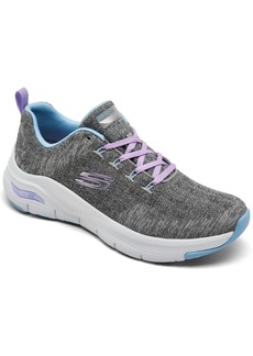 Skechers Women's Arch Fit - Comfy Wave Arch Support Walking Sneakers from Finish Line - Charcoal, Lavender