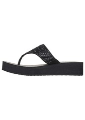 Skechers Women's Cali Vinyasa - New Glamour Flip-Flop Thong Athletic Sandals from Finish Line - Black