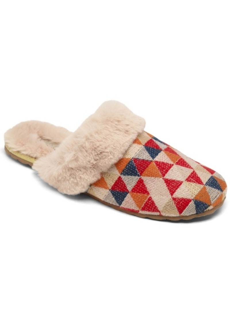 Skechers Women's Cleo Cozy Aztek Slip-On Faux Fur Comfort Slippers from Finish Line