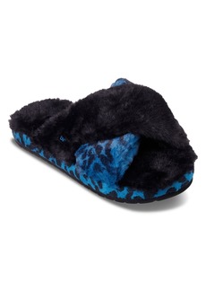 Skechers Women's Diane von Furstenberg Dvf- Cozy Slide - Stay All Day Indoor and Outdoor Slippers from Finish Line - Black, Teal