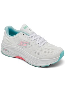 Skechers Women's Go Run Max Cushioning Arch Fit - Velocity Walking and Running Sneakers from Finish Line - WHITE