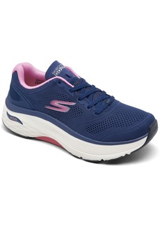Skechers Women's Go Run Max Cushioning Arch Fit - Velocity Walking and Running Sneakers from Finish Line - NAVY/PINK