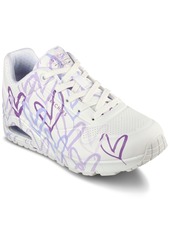 Skechers Women's JGoldcrown- Skechers Street Uno - Spread the Love Casual Sneakers from Finish Line - White, Purple
