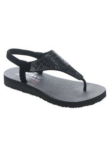 Skechers Women's Meditation-Sweet Rock Flip-Flop Blk/blk