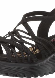 Skechers Women's Parallel-Crossed Wires-Multi Gore Slingback Sandal Wedge   M US