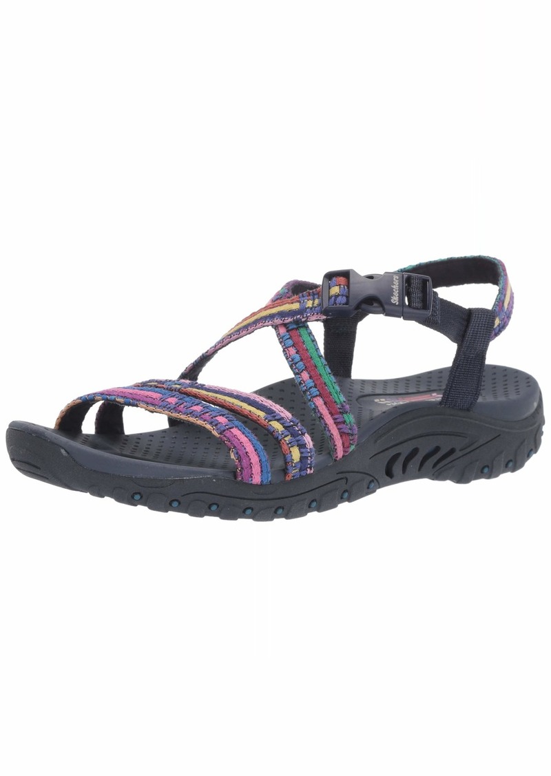 skechers strappy flat sandals with slingback