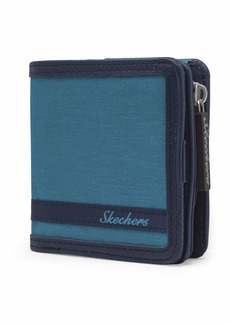 Skechers Women's RFID Blocking Small Wallet with Coin Pocket Travel Accessory-Bi-Fold