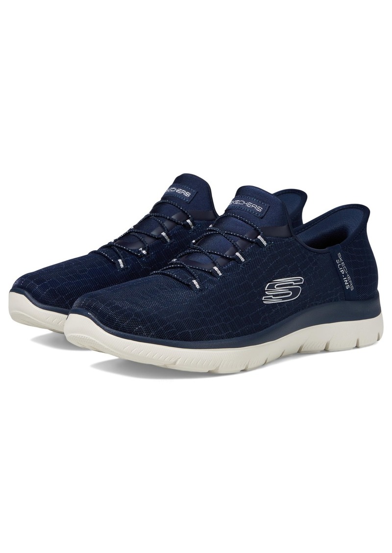 Skechers Sport Women's Women's Hands Free Slip-INS Summits-Classy Night Sneaker NVSL=Navy/Silver