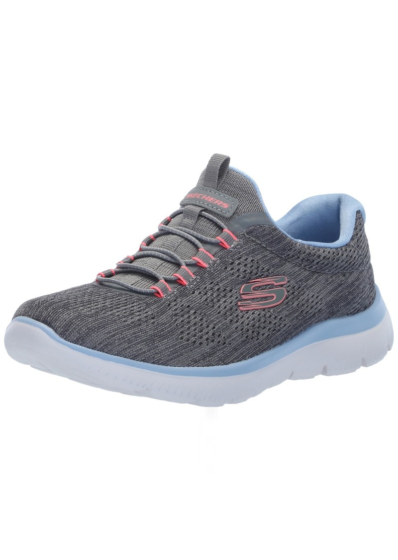 Skechers Women's Summits Fun Flare Sneaker Grey/Multi=GYMT