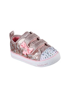 SKECHERS Twinkle Toes Shuffle Lite Sequins 'N Shine Light-Up Sneaker in Rose Gold at Nordstrom