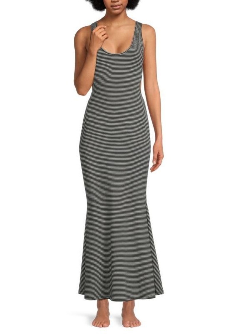 skin Frederica Striped Cutout Maxi Dress