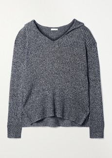 skin Madeira Hooded Ribbed Cotton And Cashmere-blend Sweater