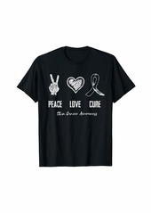 Peace Love Cure Skin Cancer Awareness T-Shirt