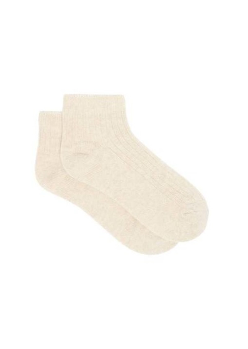 Skin Ribbed cashmere-blend ankle socks