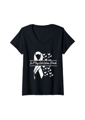 Womens In May We Wear  Melanoma Skin Cancer Awareness V-Neck T-Shirt