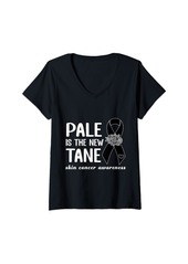 Womens Pale Is The New Tan | Skin Cancer Awareness Melanoma Warrior V-Neck T-Shirt