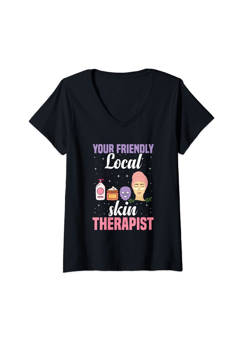 Womens Skincare Therapist Essentials for Dermatology Lover Skincare V-Neck T-Shirt