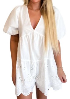 Sky New Beginnings Romper In White