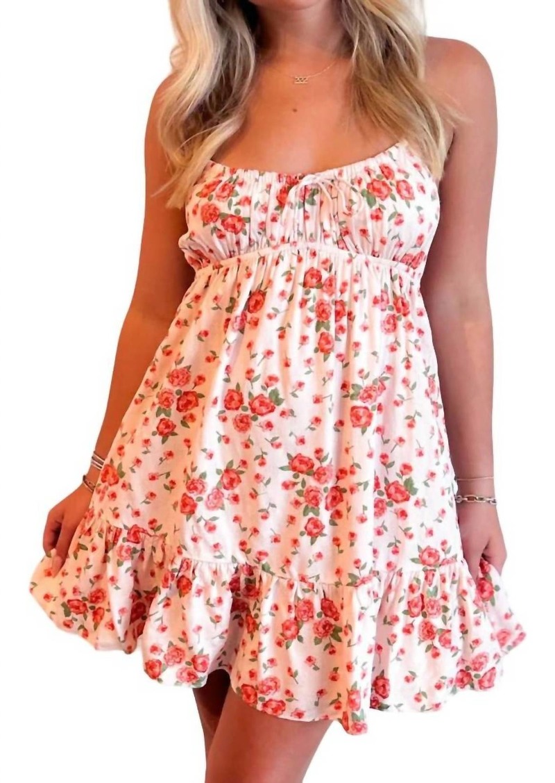 Sky Peach Tree Mini Dress In Pink