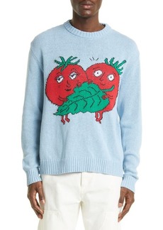 Sky High Farm Workwear Happy Tomato Intarsia Sweater