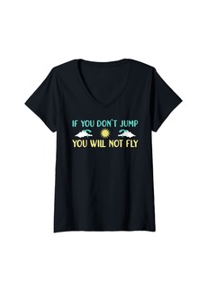 Womens Skydive Skydiver Skydiving V-Neck T-Shirt