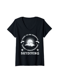Womens Skydive Skydiver Skydiving V-Neck T-Shirt