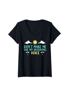 Womens Skydiving Voice Skydive V-Neck T-Shirt