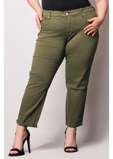 Slink Jeans Women's Color Boyfriend Pants - Pine