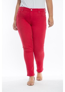 Slink Jeans Women's Color Mid Rise Slim pants - Rose red