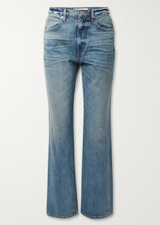 SLVRLAKE Net Sustain London Distressed High-rise Straight-leg Jeans