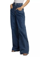 SLVRLAKE Re-Worked Eva Double Waist High-Rise Wide-Leg Jeans